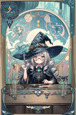 (お題：魔女)　タロット風アート　I  Magician - 魔術師