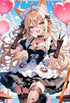 パンダ柄のメイド服