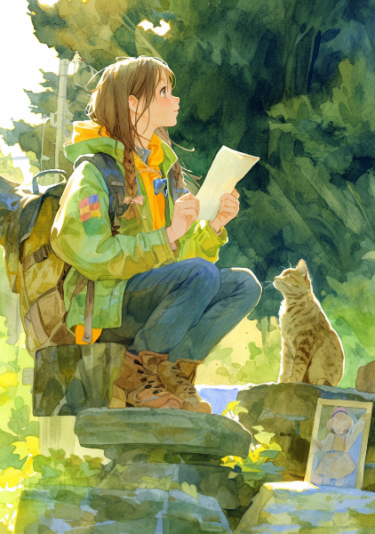 キャンプ水彩画