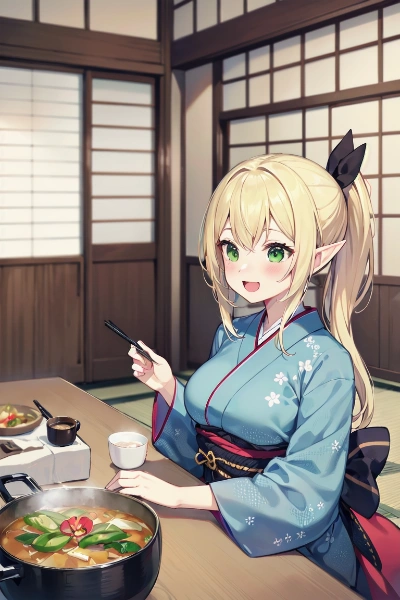 食べ歩きエルフ・こたつでカレー鍋