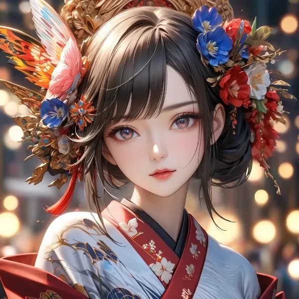 花飾りの優美な少女