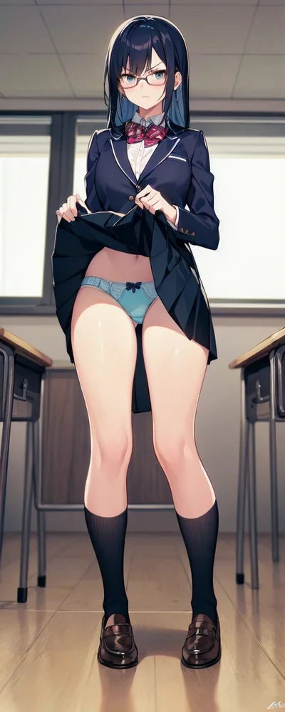 眼鏡っ娘立ち絵嫌パン1人