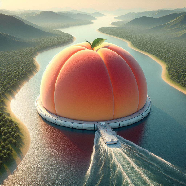 大きな桃の船