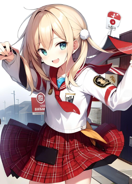 喧嘩上等の制服少女