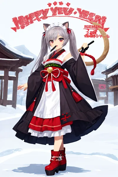 雪猫巫女の新年挨拶(文字)
