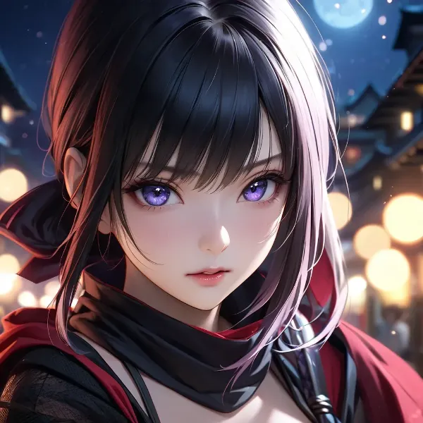 月夜の紫瞳少女