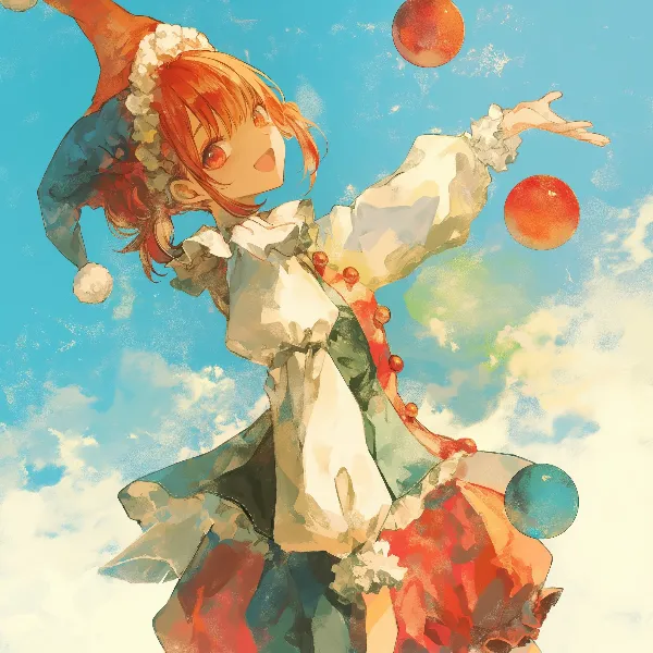 ピエロ少女のジャグリング