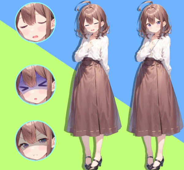 茶髪ビジカジ少女立ち絵