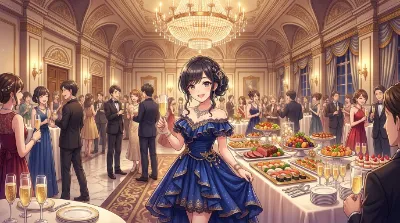 青いドレスが輝く華麗なる夜