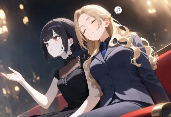 黒髪＆ブロンド・クラシック音楽鑑賞