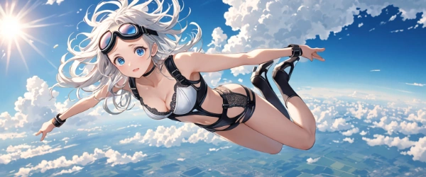 超横長の画像がバッチリ決まるスカイダイビング