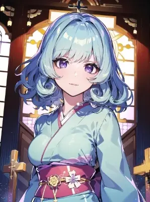 #228 青髪少女