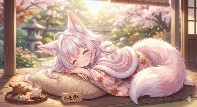 日向ぼっこのおきつねさま