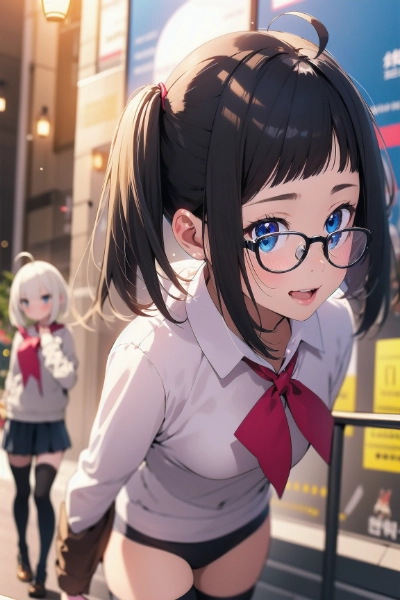 前髪ぱっつん眼鏡女子