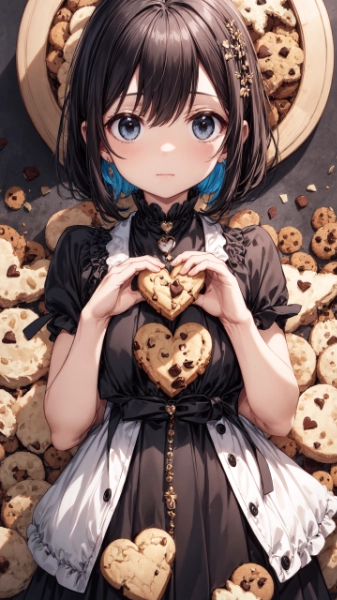 ハート型クッキーと女の子