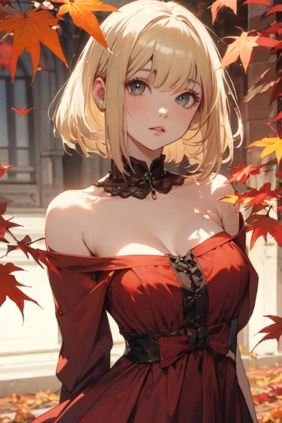金髪ボブ子　ワンピース