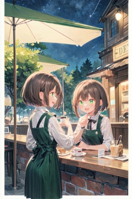 夜空が見えるCafeの看板娘 たち