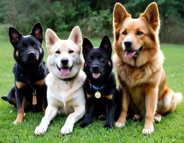 カラフルな犬の仲間たち