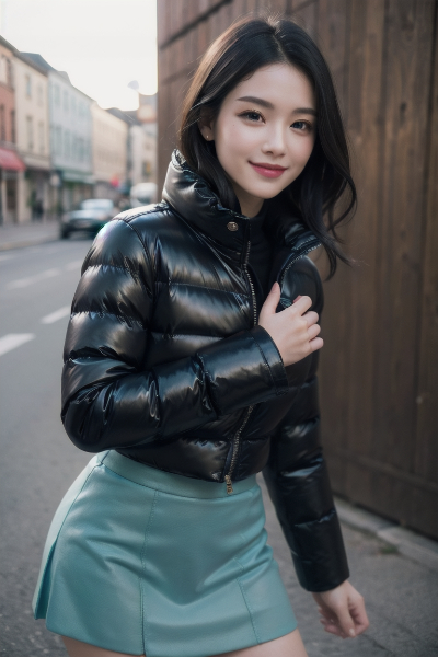 ショートダウンの女の子