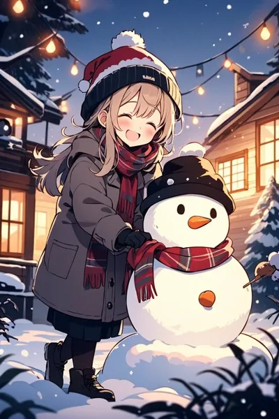 クリスマスと雪だるま