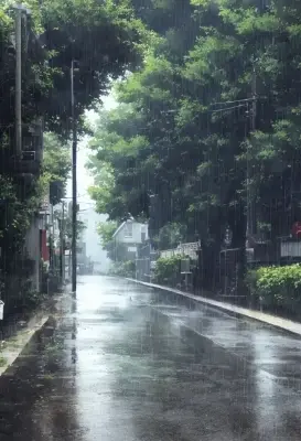 雨の小道