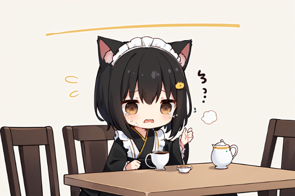 紅茶もアツアツニャー(TOT)