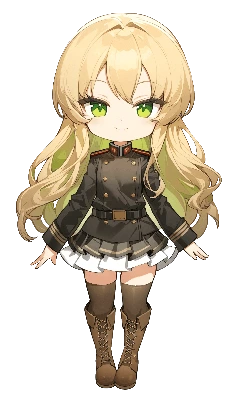 ちびキャラ軍服の少女