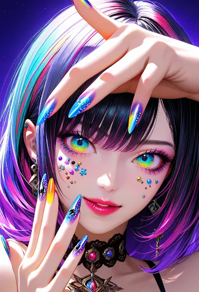 虹色ネイルの幻想少女