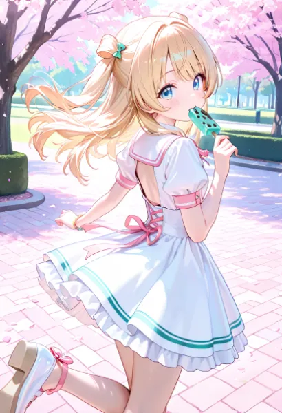 チョコミントアイスを食べる