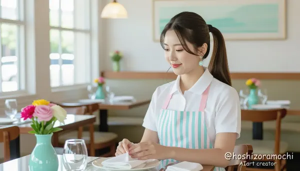 爽やかポニーテール店員の朝の準備 - A refreshing ponytailed saleswoman's morning preparations
