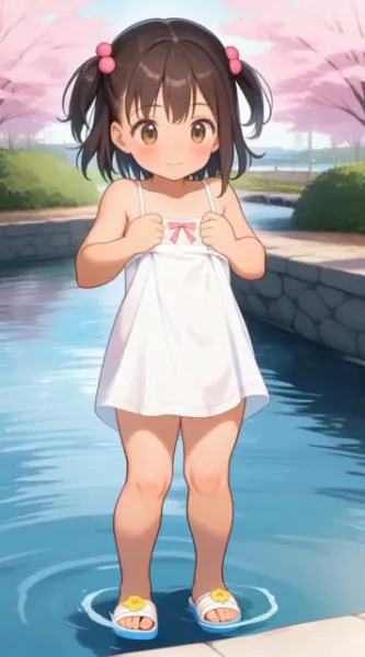 公園の水辺で遊ぶ下着幼女 その2