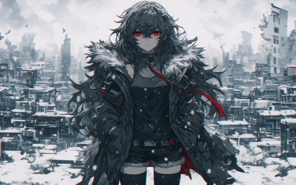 荒廃した街の少女