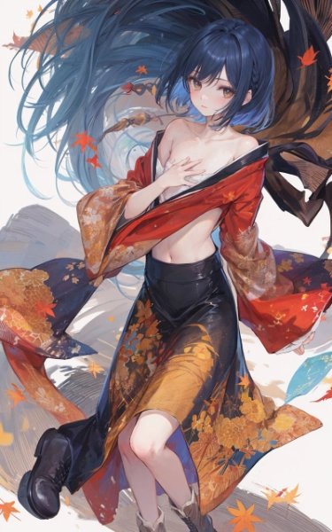 秋イメージの着物