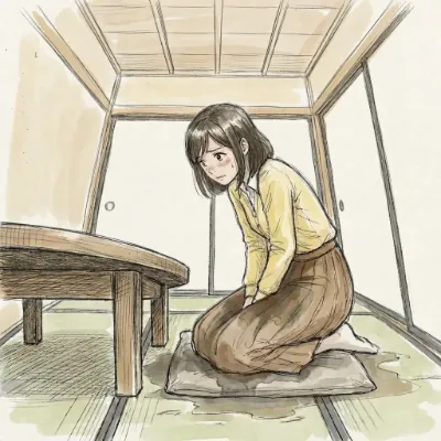 和室で正座おもらし