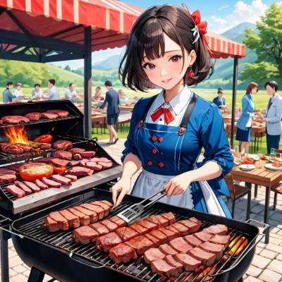 お題「お肉」　バーベキュー