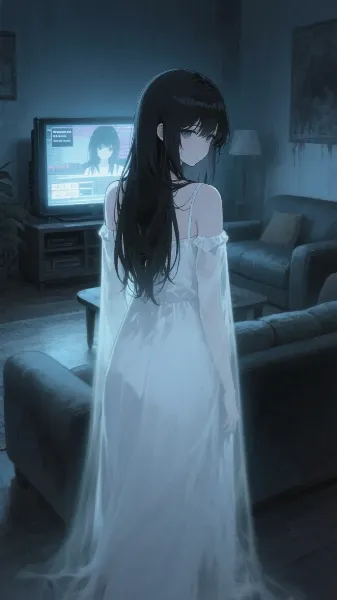 振り返る霊