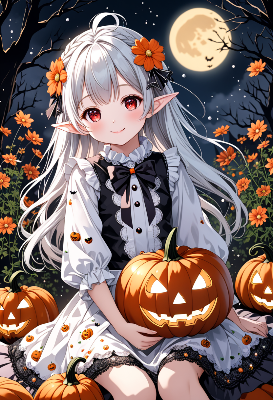 月夜のハロウィンエルフ
