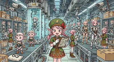 エル子ちゃん工場を監視するエル子ちゃん
