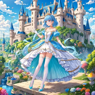 お昼の青髪お姫様