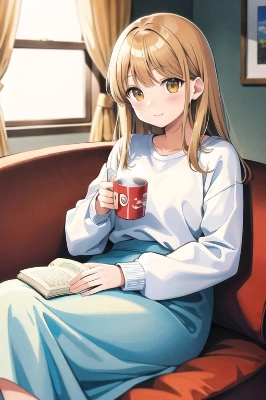 ゆったり休日を過ごす女の子