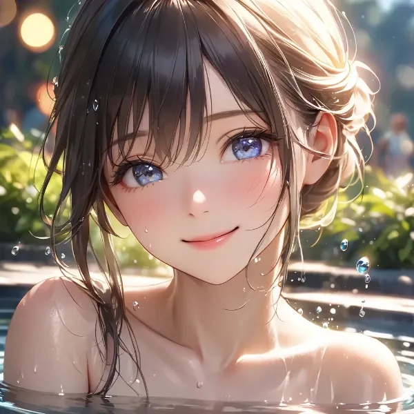 水辺の穏やかな微笑み