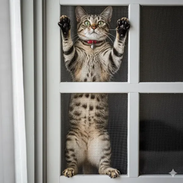 網戸越しの冒険への誘い