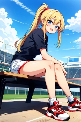 金髪ポニーテール