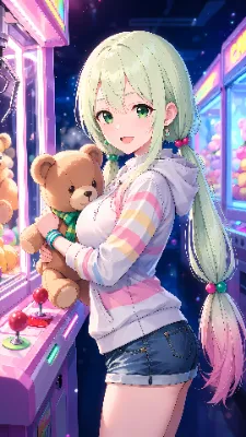 クレーンゲームでくまさんゲット