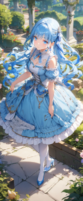 ドレス姿が素敵な青髪さん