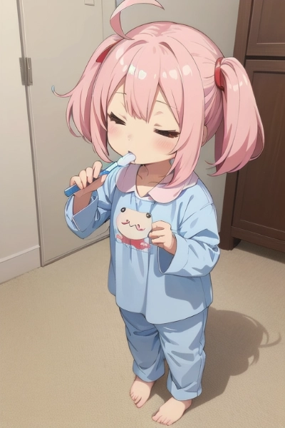 寝る前は歯を磨きましょうね