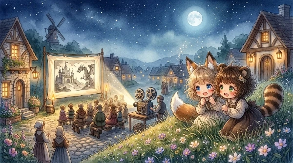 コン子とポン子・映画を観に行った
