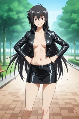 クールなレザー美女の自信