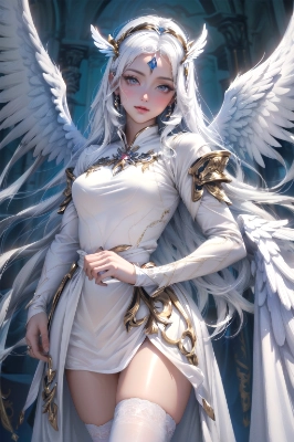 beautiful goddess white robe