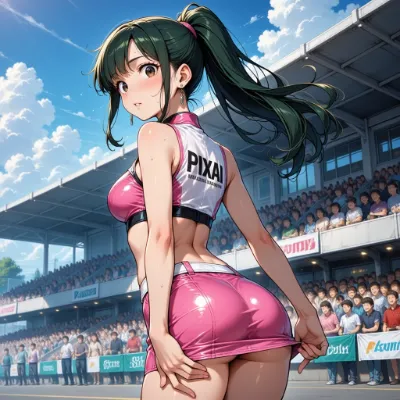 熱狂のスタジアムで輝くポニーテール